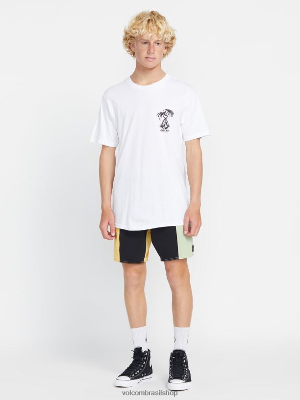br Volcom homens roupas camiseta manga curta glassy daze branco 88NNJ20