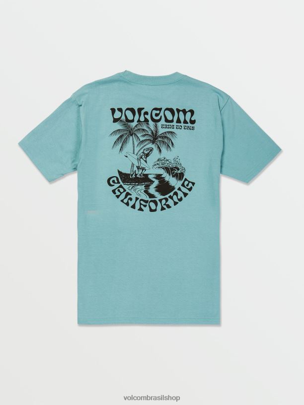 br Volcom homens roupas camiseta manga curta goalden bear cali urze azul 88NNJ91