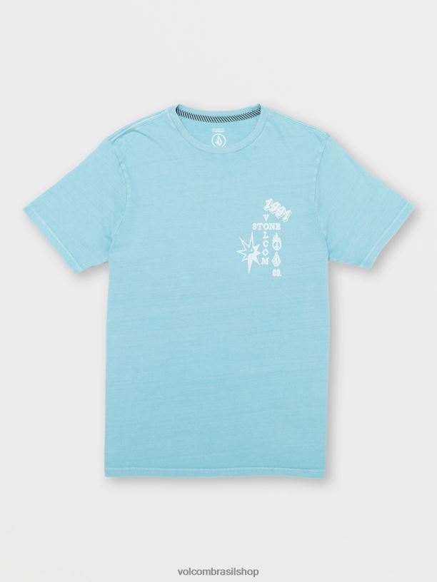 br Volcom homens roupas camiseta manga curta heavy living cali urze azul 88NNJ90