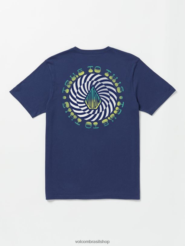 br Volcom homens roupas camiseta manga curta iron91 propriedade azul 88NNJ55