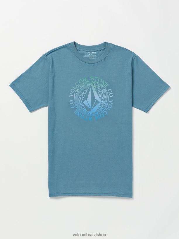 br Volcom homens roupas camiseta manga curta rotato cume índigo 88NNJ18