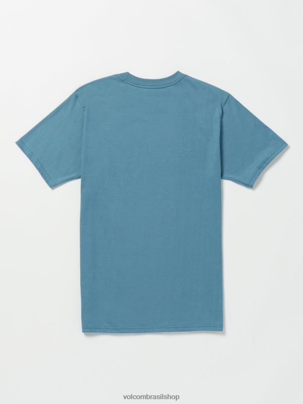 br Volcom homens roupas camiseta manga curta rotato cume índigo 88NNJ18