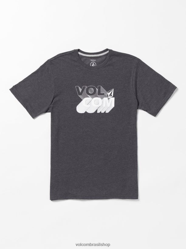 br Volcom homens roupas camiseta manga curta stone shifty urze preta escura 88NNJ34