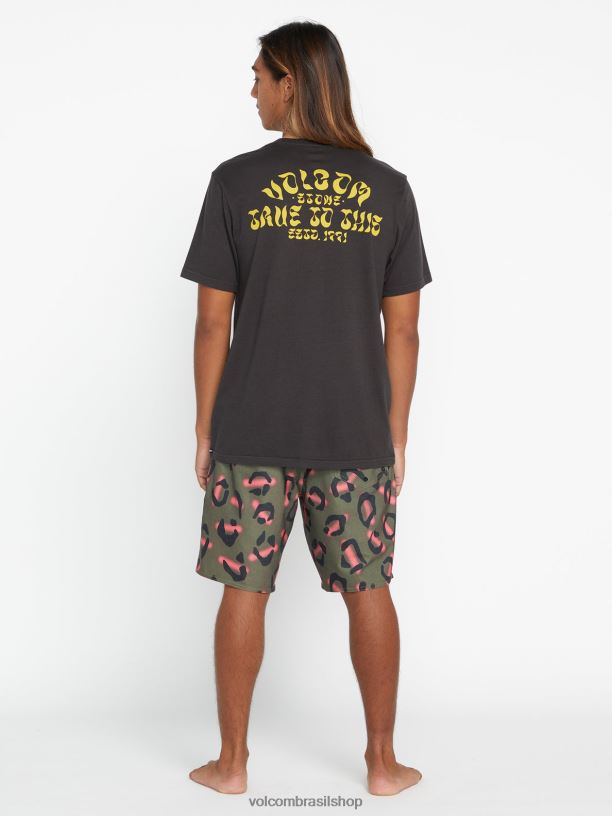 br Volcom homens roupas camiseta manga curta venice vintage azul 88NNJ3