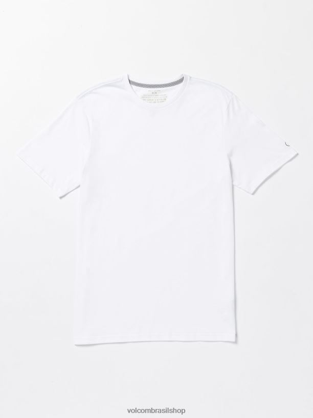 br Volcom homens roupas camiseta sólida de manga curta branco 88NNJ14
