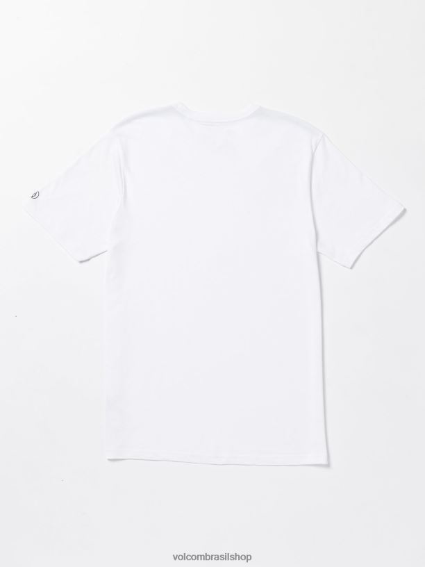 br Volcom homens roupas camiseta sólida de manga curta branco 88NNJ14