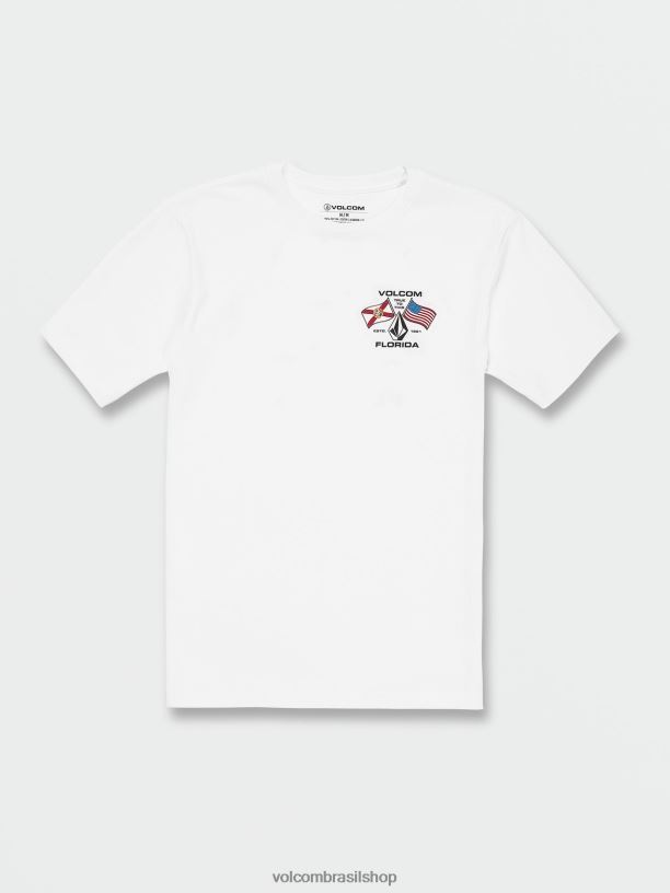 br Volcom homens roupas floridaflag camiseta manga curta branco 88NNJ73