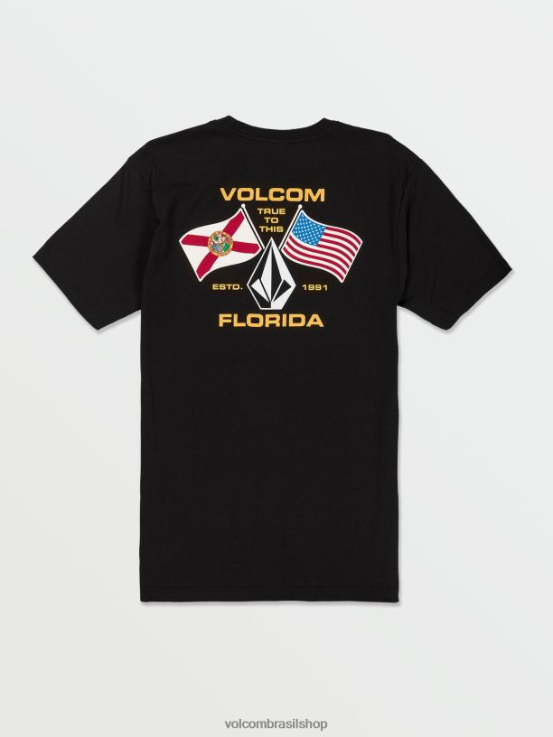 br Volcom homens roupas floridaflag camiseta manga curta preto 88NNJ86