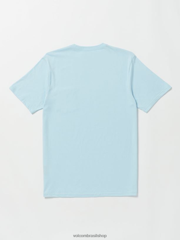 br Volcom homens roupas t-shirt de bolso de manga curta sólida azul eneovado 88NNJ13