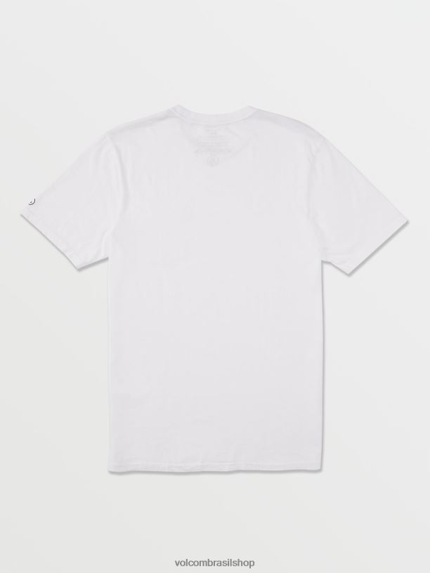 br Volcom homens roupas t-shirt de bolso de manga curta sólida branco 88NNJ110