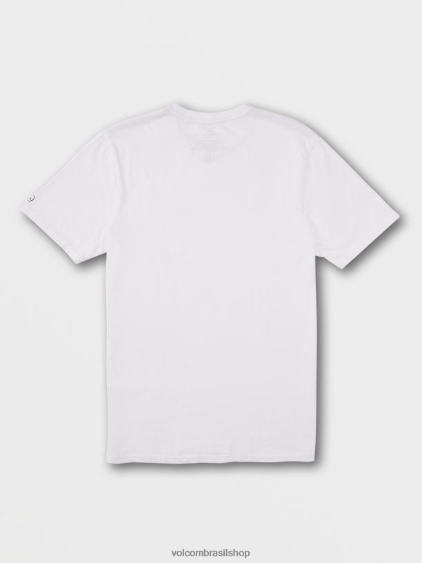 br Volcom homens roupas t-shirt de bolso de manga curta sólida branco 88NNJ110
