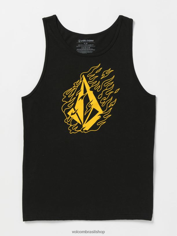 br Volcom homens roupas tanque de combate a incêndio preto 88NNJ23