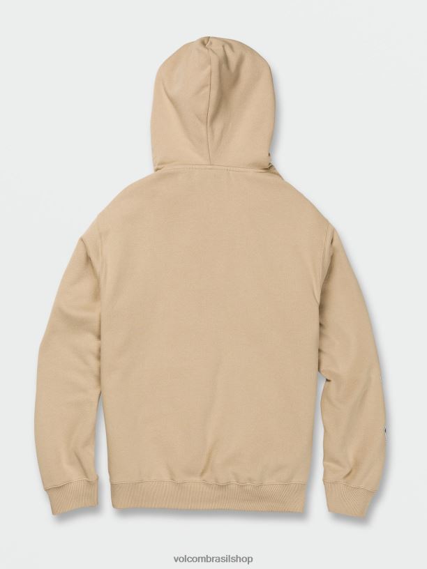 br Volcom homens roupas moletom pulôver de pedra icônica amêndoa 88NNJ186