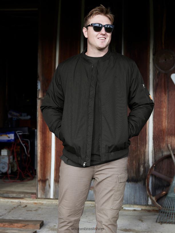 br Volcom homens roupas jaqueta de trabalho preto 88NNJ191