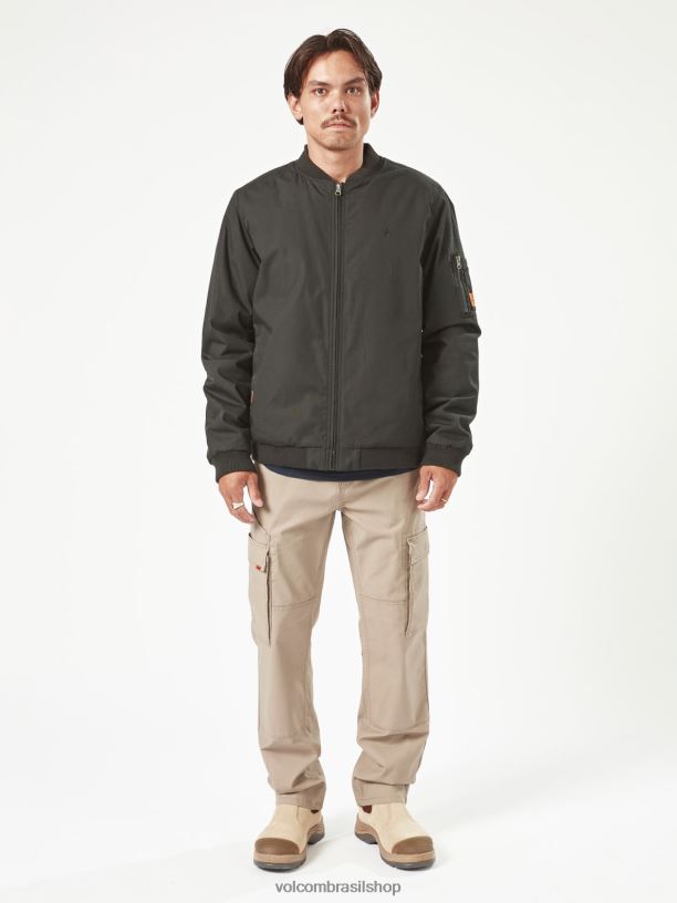 br Volcom homens roupas jaqueta de trabalho preto 88NNJ191