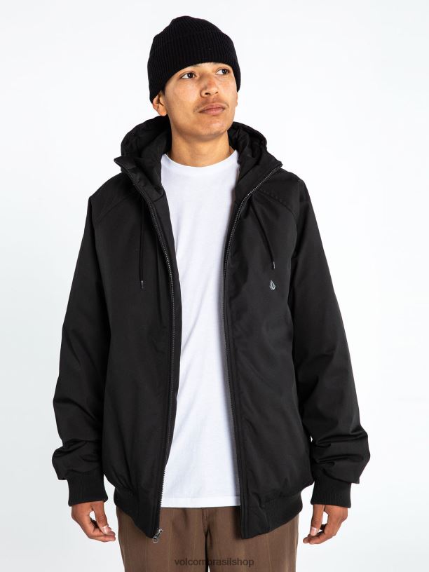br Volcom homens roupas jaqueta hernan 5k preto 88NNJ199
