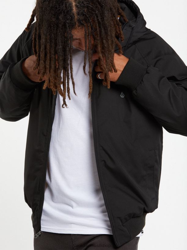 br Volcom homens roupas jaqueta hernan 5k preto 88NNJ199