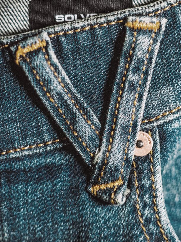 br Volcom homens roupas calça jeans solver biarritz azul 88NNJ339