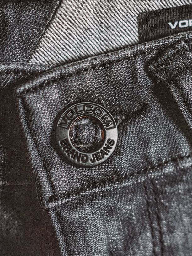 br Volcom homens roupas calça jeans vorta enzima cinza fácil 88NNJ354