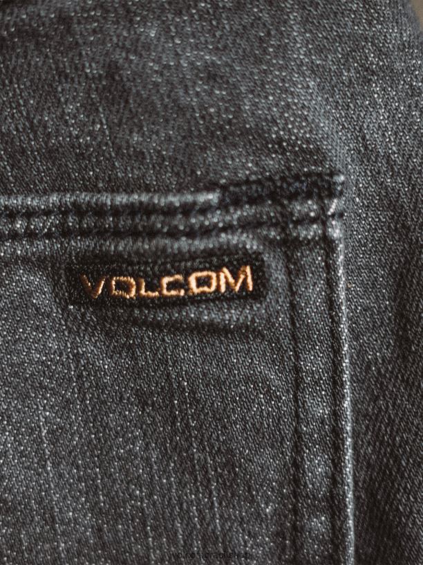 br Volcom homens roupas calça jeans vorta enzima cinza fácil 88NNJ354