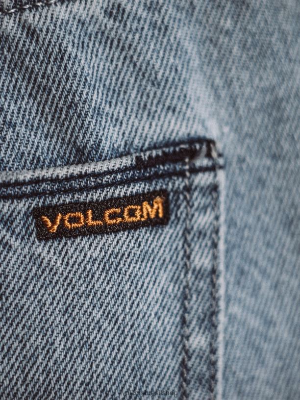 br Volcom homens roupas calça jeans vorta índigo arenoso 88NNJ342