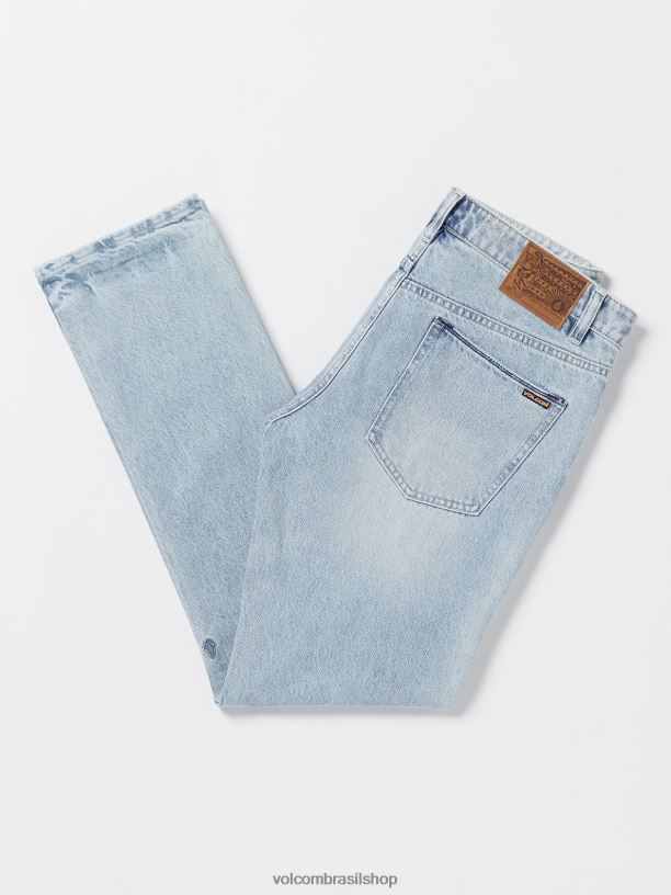 br Volcom homens roupas calça jeans vorta índigo arenoso 88NNJ342