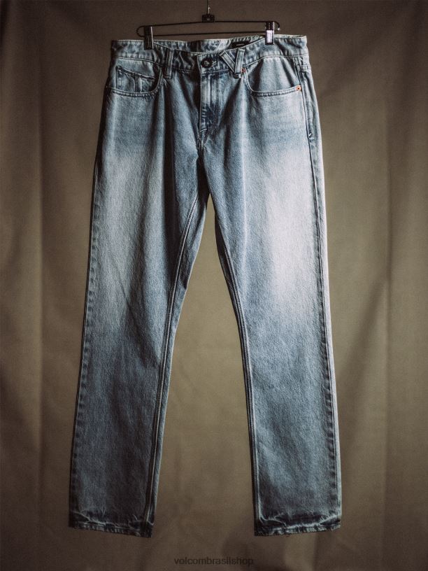 br Volcom homens roupas calça jeans vorta índigo arenoso 88NNJ342
