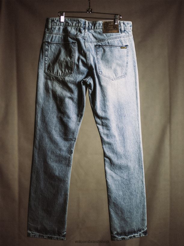 br Volcom homens roupas calça jeans vorta índigo arenoso 88NNJ342