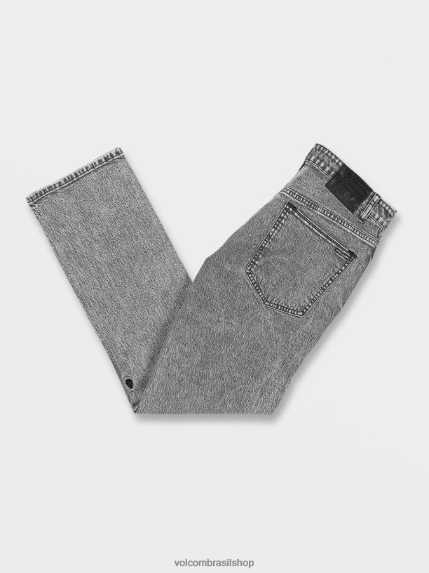 br Volcom homens roupas jeans de ajuste moderno solucionador verdadeiro preto vintage 88NNJ357