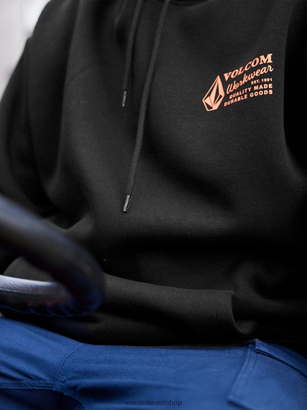 br Volcom homens roupas moletom com capuz para roupa de trabalho preto 88NNJ178