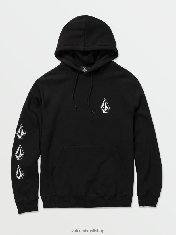 br Volcom homens roupas moletom de pedra icônico preto 88NNJ169