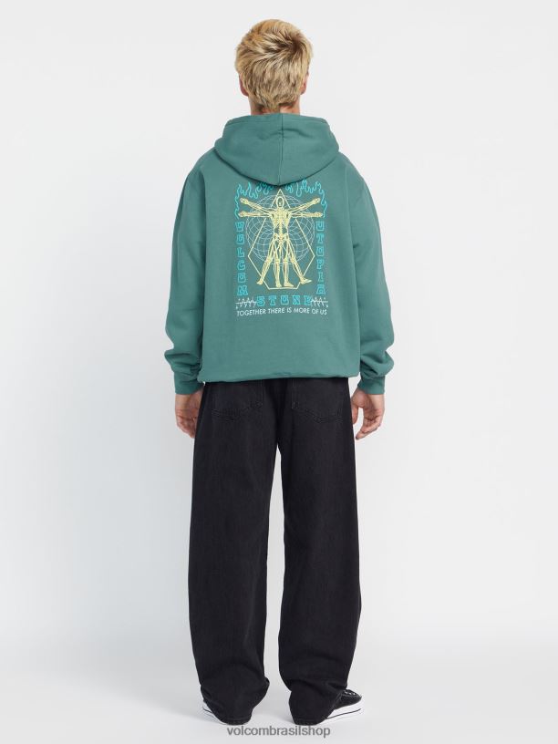 br Volcom homens roupas moletom utópico serviço azul 88NNJ175