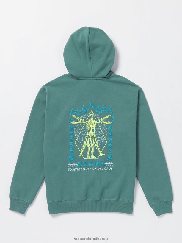 br Volcom homens roupas moletom utópico serviço azul 88NNJ175