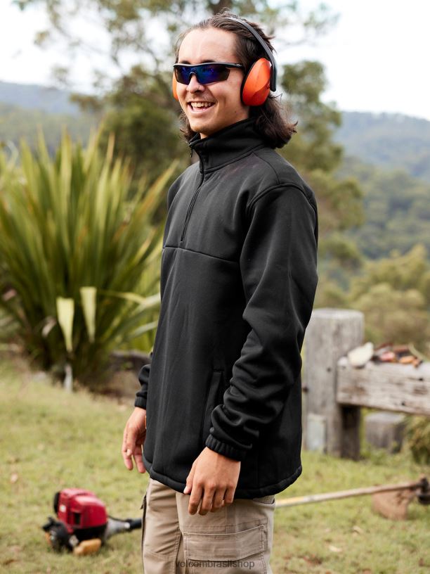 br Volcom homens roupas pulôver de lã com zíper lateral para trabalho preto 88NNJ171
