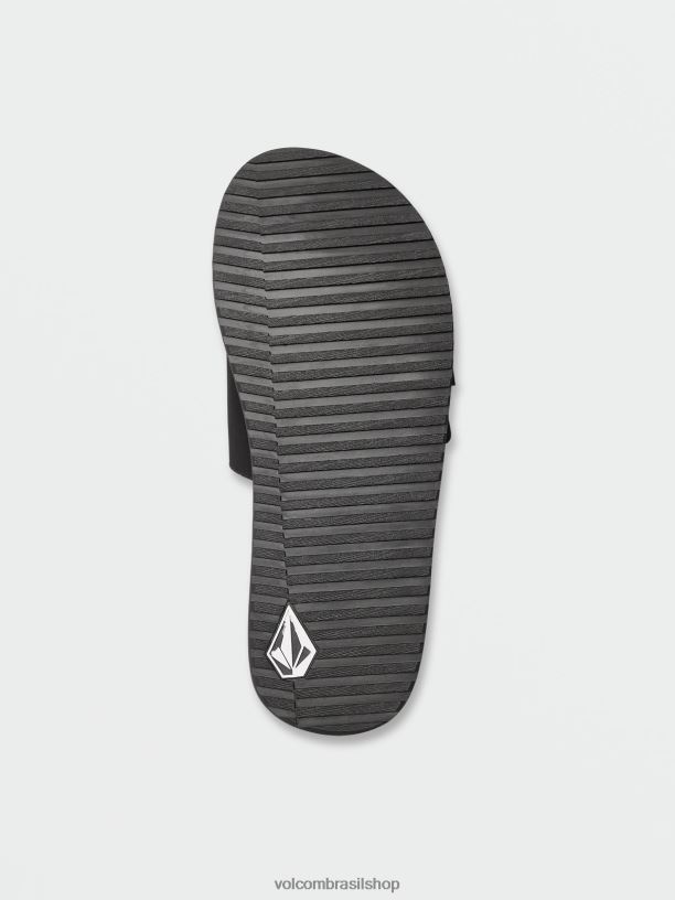 br Volcom homens calçados sandálias deslizantes reclináveis Preto branco 88NNJ587
