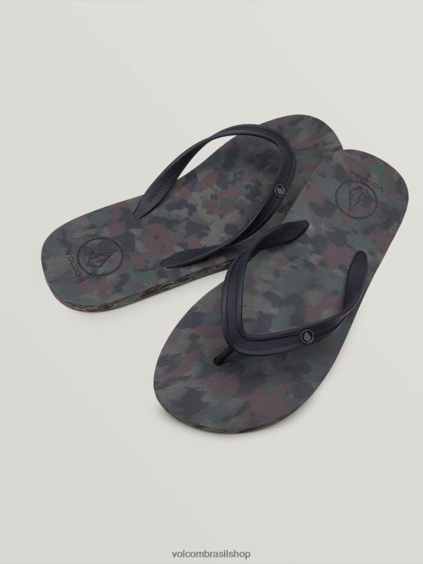 br Volcom homens calçados rocker 2 sandálias sólidas camuflagem escura 88NNJ591