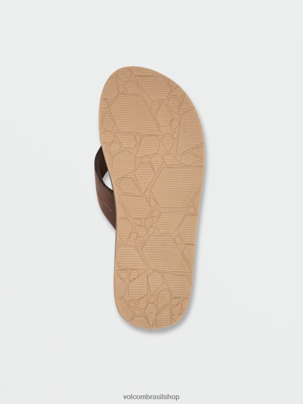 br Volcom homens calçados sandália eco reclinável 2 marrom 88NNJ592