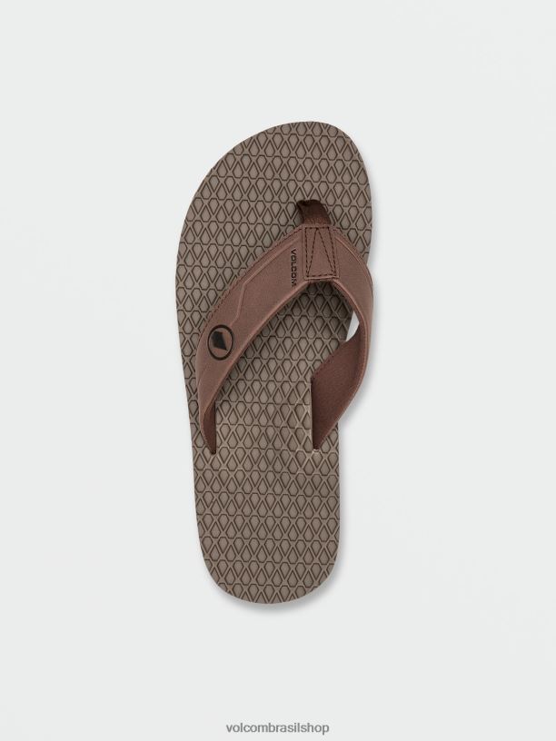 br Volcom homens calçados sandália eco reclinável 2 marrom 88NNJ592