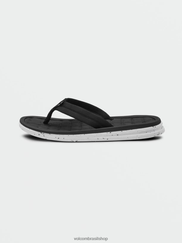 br Volcom homens calçados sandália rascunho v.co Preto branco 88NNJ609