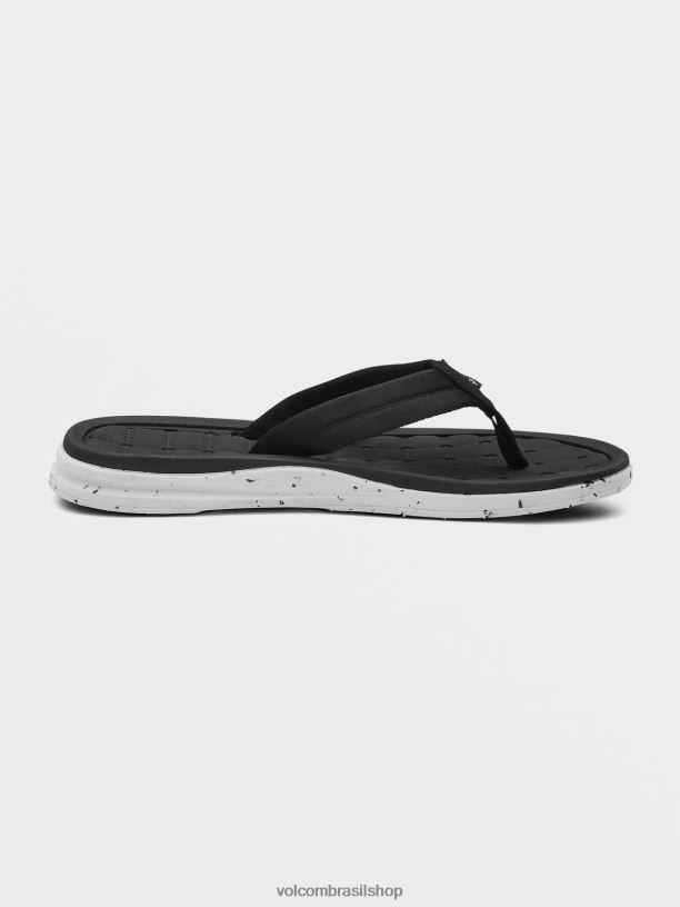 br Volcom homens calçados sandália rascunho v.co Preto branco 88NNJ609