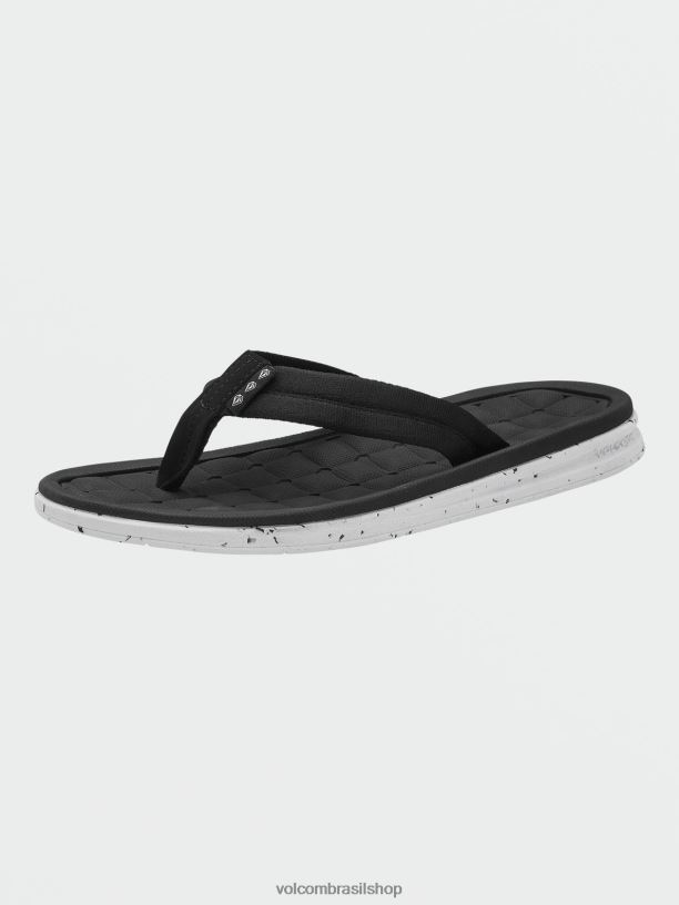 br Volcom homens calçados sandália rascunho v.co Preto branco 88NNJ609
