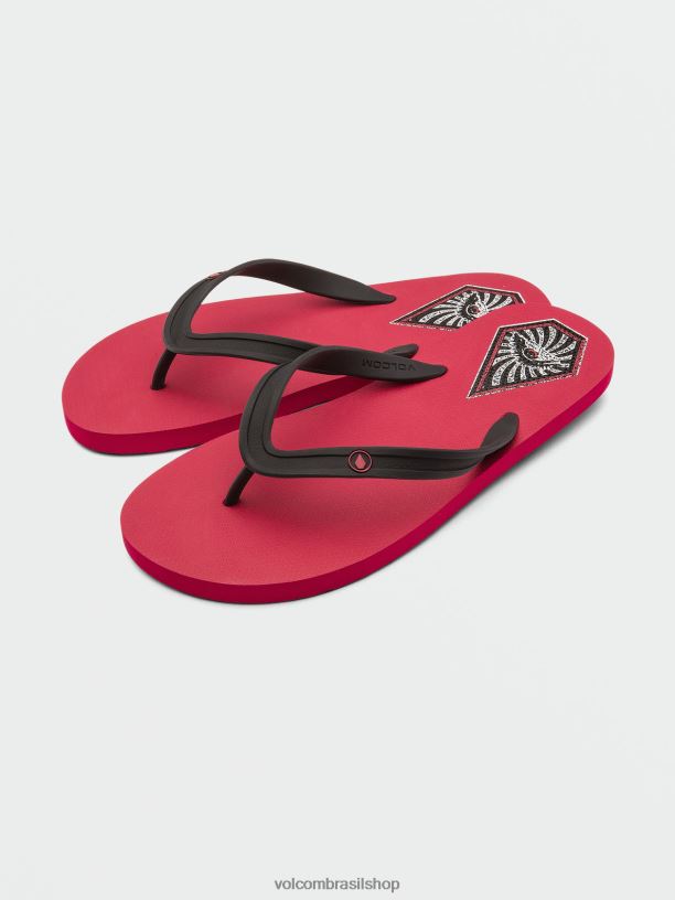 br Volcom homens calçados sandália rocker 2 fita vermelha 88NNJ620
