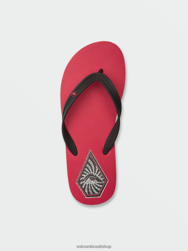 br Volcom homens calçados sandália rocker 2 fita vermelha 88NNJ620