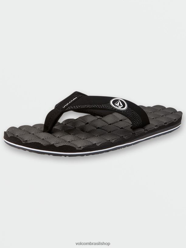 br Volcom homens calçados sandálias reclináveis Preto branco 88NNJ584