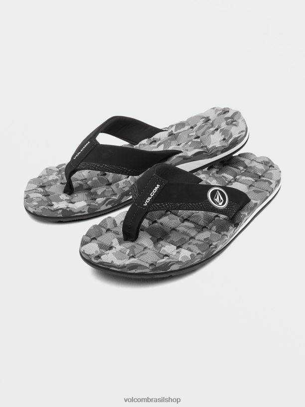 br Volcom homens calçados sandálias reclináveis combinação cinza 88NNJ581