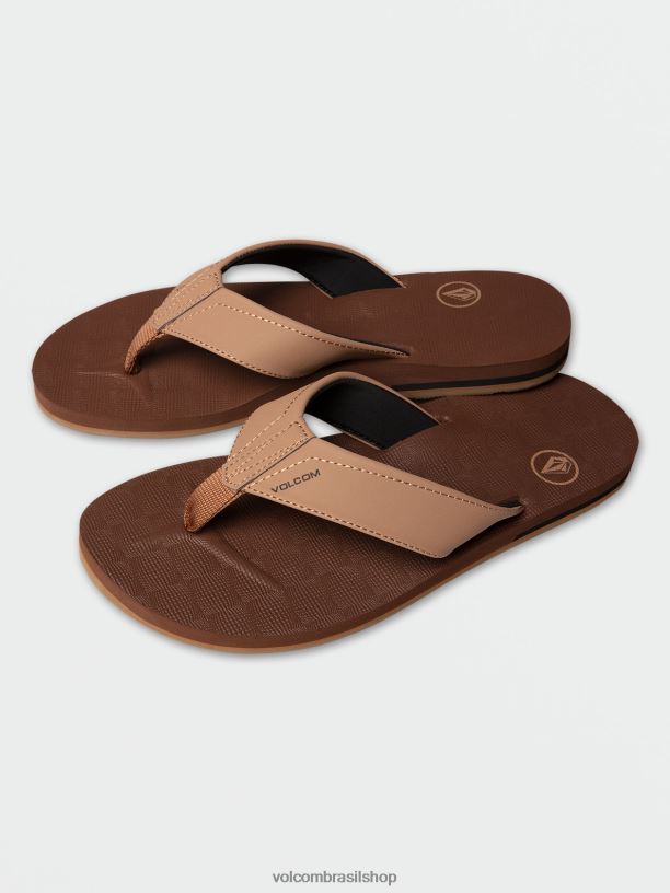 br Volcom homens calçados sandálias vencedoras marrom caqui 88NNJ589