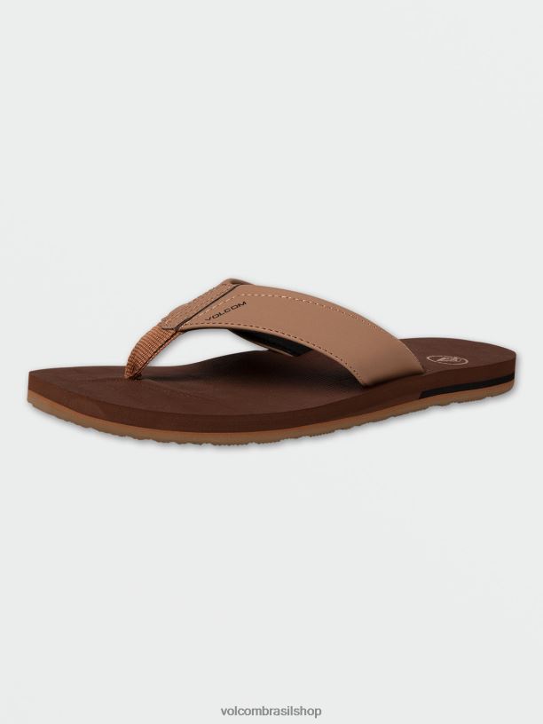 br Volcom homens calçados sandálias vencedoras marrom caqui 88NNJ589