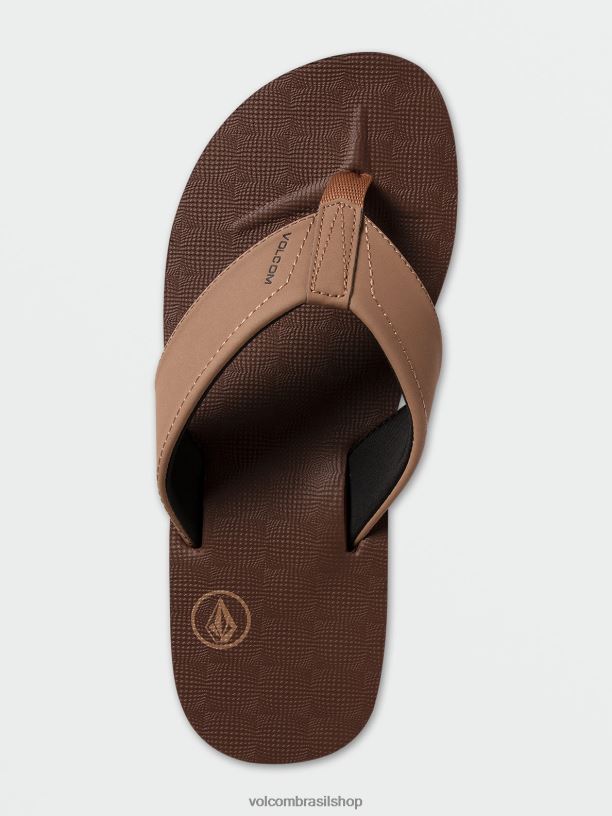 br Volcom homens calçados sandálias vencedoras marrom caqui 88NNJ589