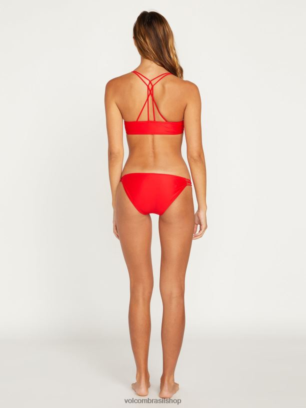 br Volcom mulheres roupas calcinhas de biquíni simplesmente sólidas maçã doce 88NNJ1076