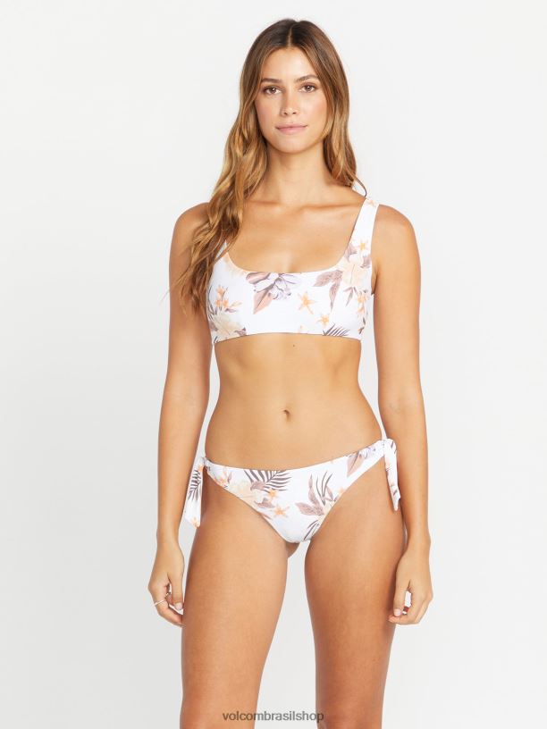 br Volcom mulheres roupas top de biquíni coco branco 88NNJ1052